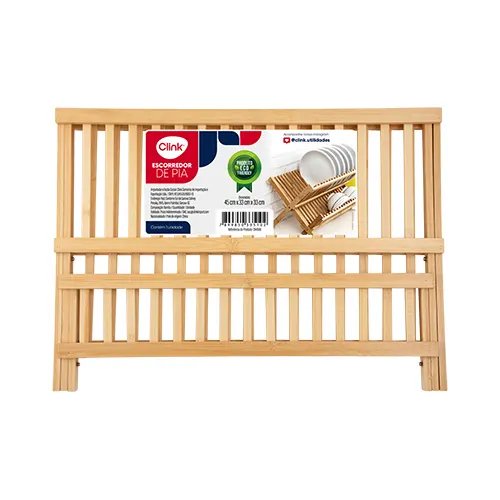 Escorredor Pia Dobrável Bambu 45 cm x 33 cm x 33 cm — imagem 3