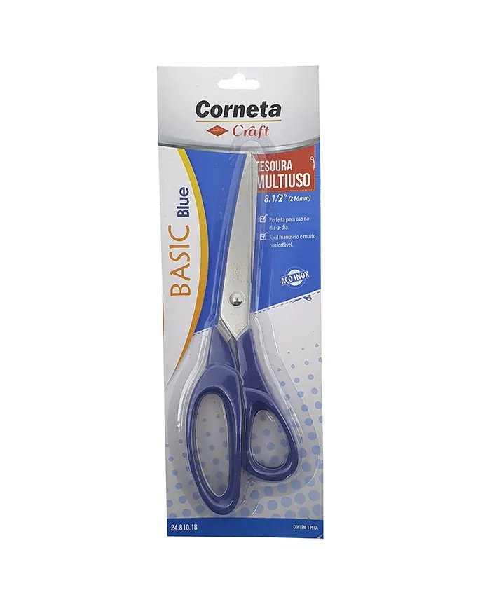 Tesoura Basic Blue Multiuso 8" — imagem 2