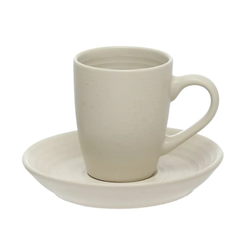Xícara de Café com Pires Sarah Bege 120ml 4 Peças — imagem 2