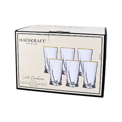 Copo Long Drink Cristal Ice com Borda Dourada 380ml 6 Peças — imagem 3