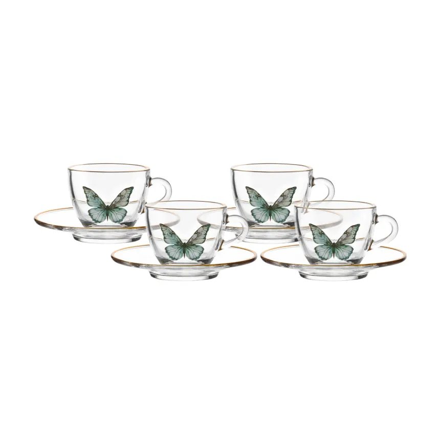 Xícara de Café com Pires Butterfly 85ml 4 Peças — imagem 3