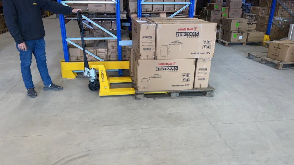 Paleteira Transplante Manual com Roda Dupla Suporta 3 Toneladas — imagem 2