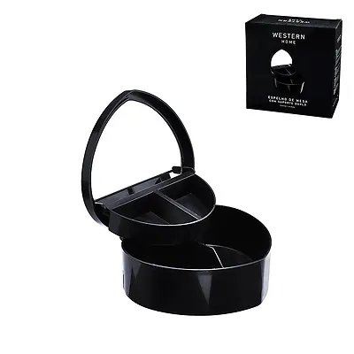 Espelho de Mesa com Suporte Duplo 13,5cm Preto — imagem 2