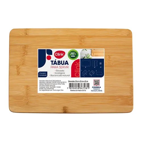 Tábua Servir Retangular Bambu 28 cm x 20 cm x 7,8 cm — imagem 2