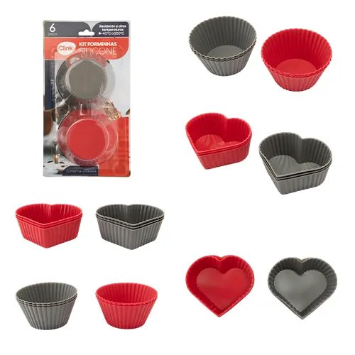 KIT 6 Forminhas Cupcake Silicone 7,5 cm x 7,5 cm x 3,3 cm — imagem 2
