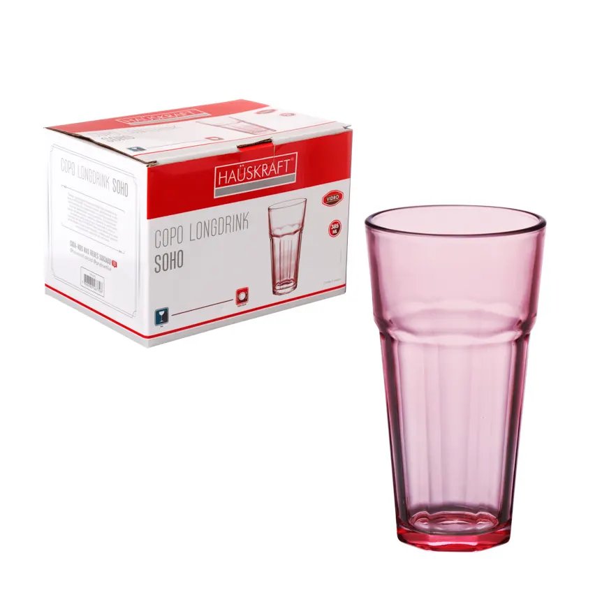 Copo Long Drink Vidro Soho Rosa 385ml 6 Peças — imagem 3