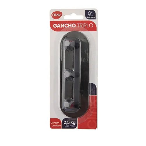 Gancho Triplo 2,5 Kg Ferro 14,3 cm x 4,8 cm x 3 cm — imagem 3