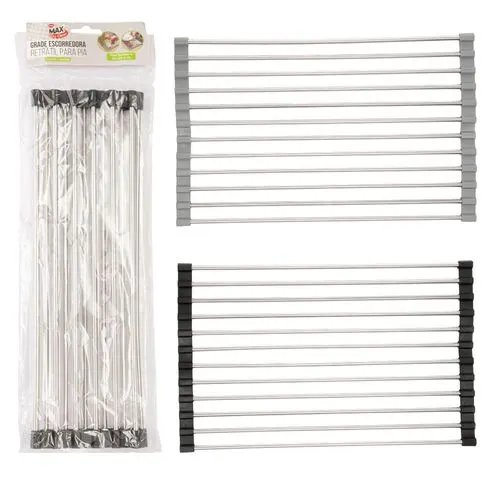 Grade Drenagem Pia Aço INOX e Tpe 37 cm x 23,5 cm x 1 cm — imagem 2
