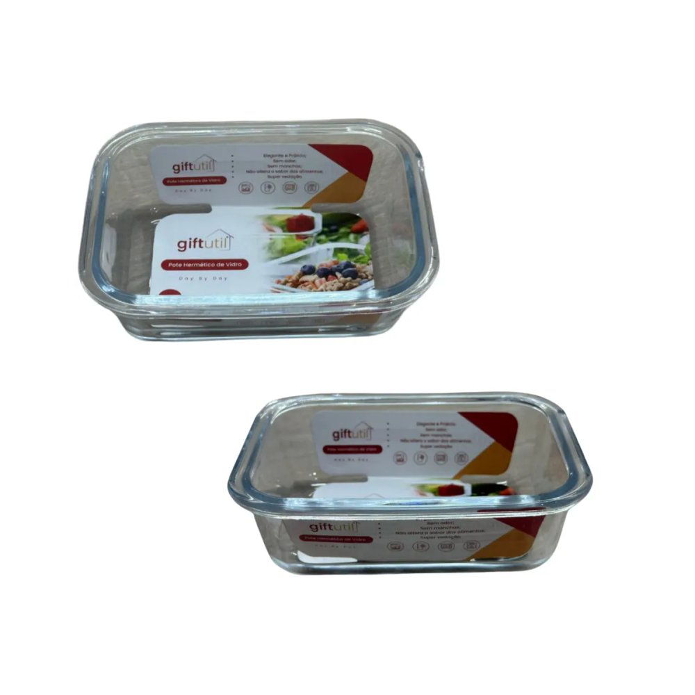 Pote Hermético de Vidro Borossilicato 370ml 14x10,5x4,5cm — imagem 2