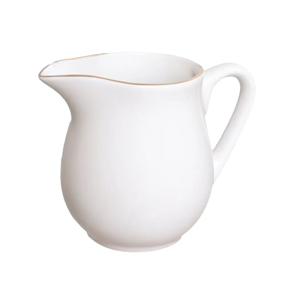 Leiteira Roya Branca com Borda Dourada 300ml — imagem 2