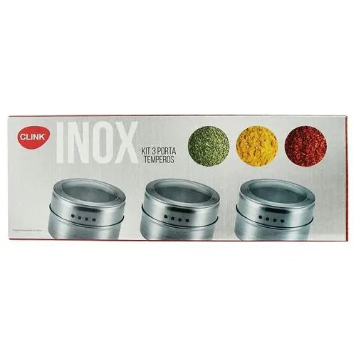 KIT 3 Pçs Porta Condimentos Magnetico Aço INOX 21 cm x 7,5 cm — imagem 3