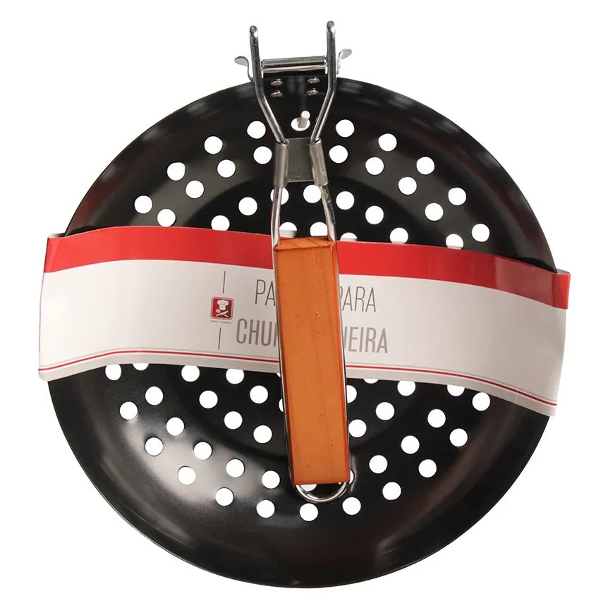 Grelha Churrasco Redonda Preta 28cm — imagem 3