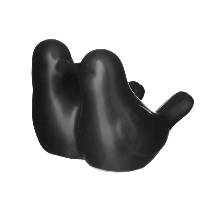 Figura Pássaro Casal Preta 110mm — imagem 3