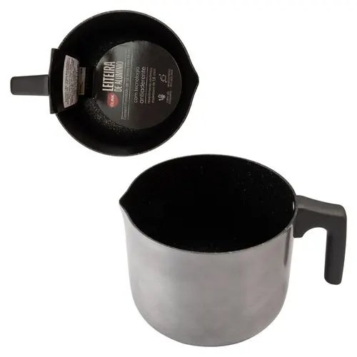 Leiteira 14 cm 1,6 L Cinza Alúminio e Baquelite 14 cm x 12 cm x 19,5 cm — imagem 2