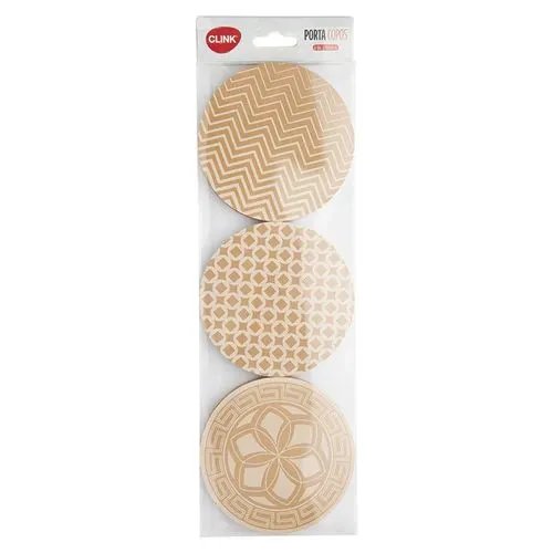 KIT 6 Porta Copos MDF Cortiça 10 cm x 10 cm — imagem 3