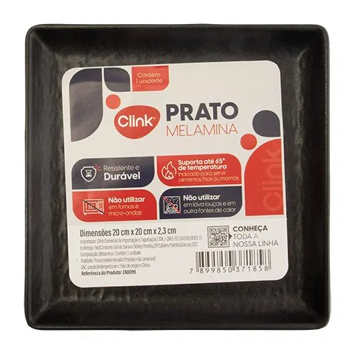 Prato Quadrado M Melamina 20 cm x 20 cm x 2,3 cm — imagem 2