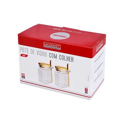 Pote Redondo Vidro Colher 250ml 2 Peças — imagem 3