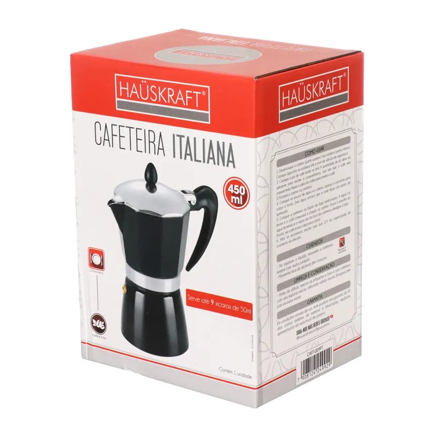 Cafeteira Italiana Preto 9 Xícaras — imagem 3