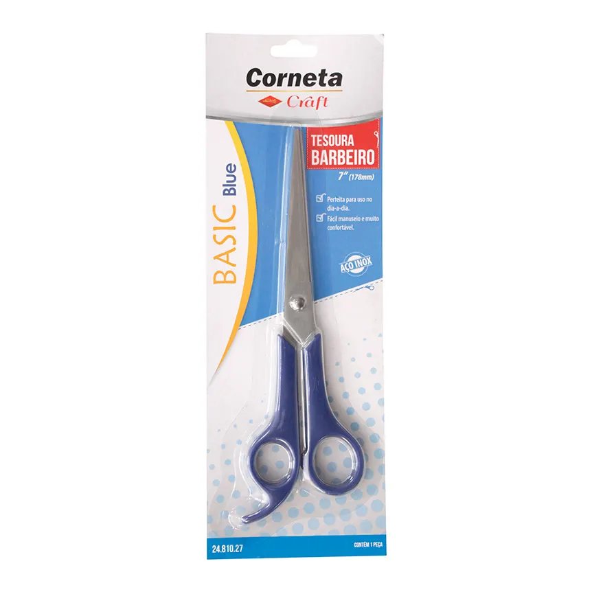 Tesoura Basic Blue Barbeiro 7" — imagem 3