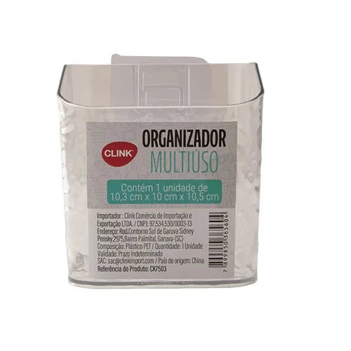 Organizador Multiuso com Adesivo Plástico PET 10,3 cm x 10 cm x 10,5 cm — imagem 2