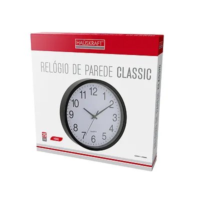 Relógio de Parede Clas Preto 25cm — imagem 3