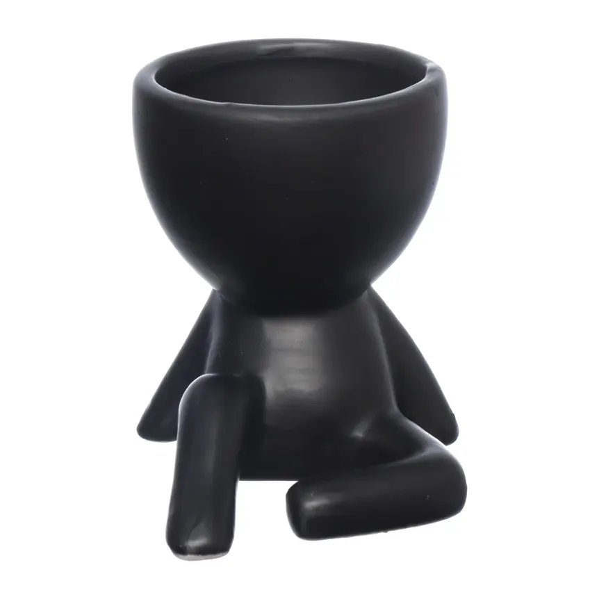 Vaso Bobina Sentado Preto 10cm — imagem 2