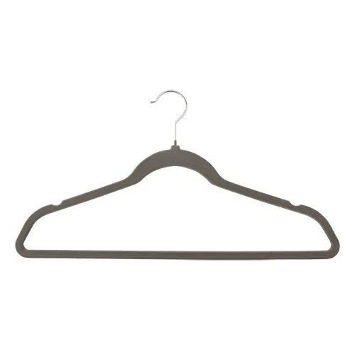 KIT 50 Cabides Veludo Cinza Plástico PP e Ferro 44,5 cm x 23,5 cm x 0,5 cm — imagem 2
