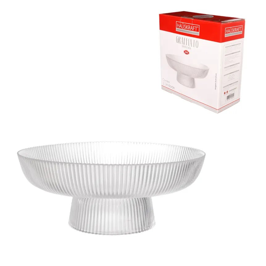 Centro de Mesa Pé Vidro GFT Transparente 26cm — imagem 4