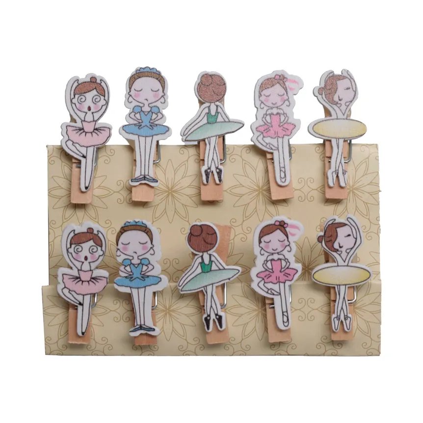 Prendedor Decorativo Bailarina Madeira 10 Peças — imagem 3