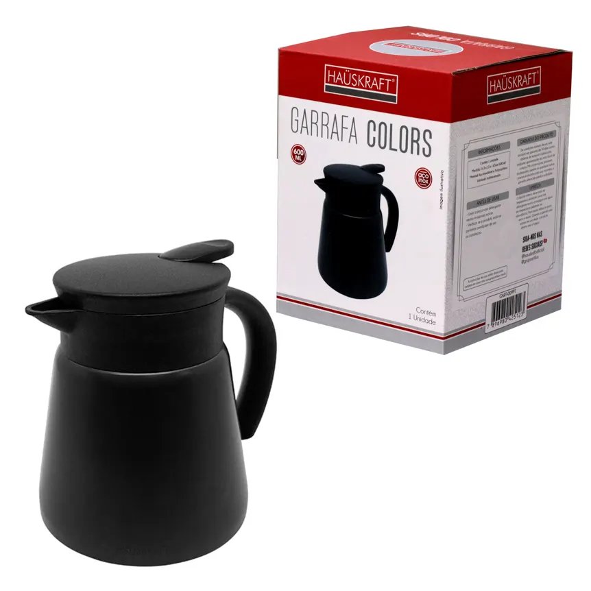 Garrafa Color Preta 600ml — imagem 2