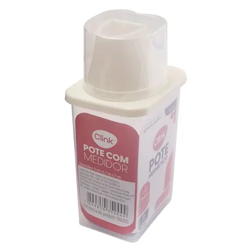 Pote Hermético Medidor Plástico PP 850 ml / 9 cm x 6,7 cm x 21 cm — imagem 3