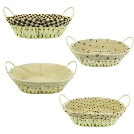 Cesto Pães Oval Estampado Algodão Celulose 31 cm x 20 cm x 12 cm (1 un) — imagem 2
