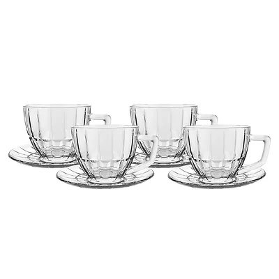 Xícara de Café com Pires Vidro Transparente 90ml 4 Peças — imagem 2