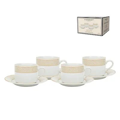Xícara de Chá Regal Branca com Borda Dourada 200ml 4 Peças — imagem 3