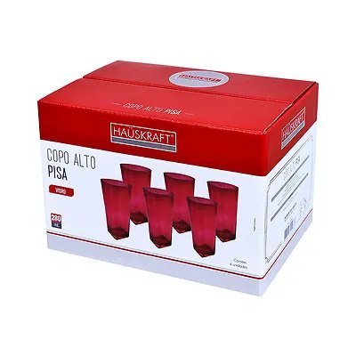 Copo Alto Pisa Vermelho 280ml 6 Peças — imagem 4