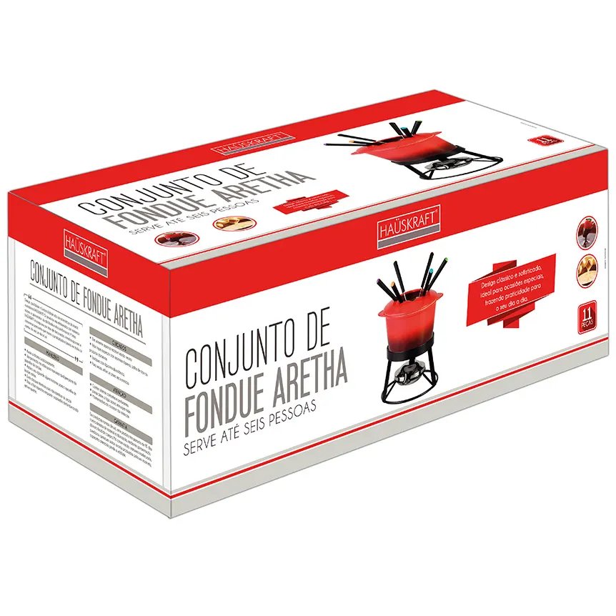 Conjunto Fondue Aretha Vermelho 11 Peças — imagem 3