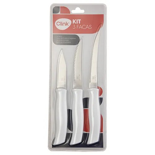 KIT 3 Pçs Facas Aço INOX e Plástico PP 22,5 cm x 2 cm x 1,3 cm — imagem 3