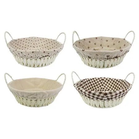 Cesto Pães Redondo Estampado Algodão Celulose 24,5 cm x 12 cm (1 un) — imagem 2