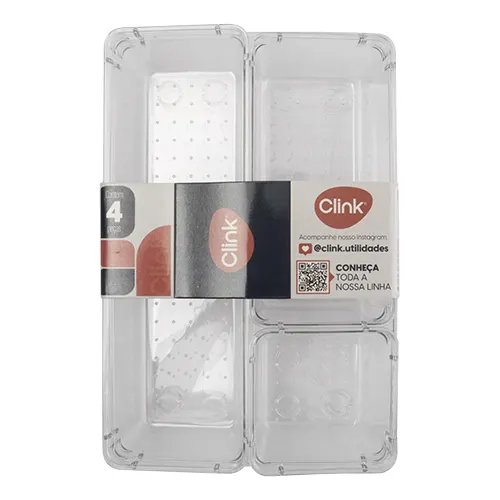 KIT 4 Organizadores Multiuso Plástico PET 23,5 cm x 15,5 cm x 5 cm — imagem 2
