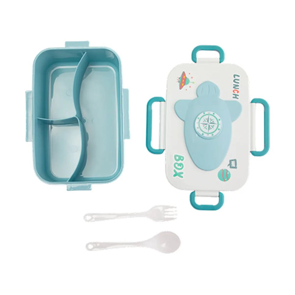 Marmita Infantil com Colher e Garfo Plástico PP 21 cm x 14 cm x 7,5 cm — imagem 3
