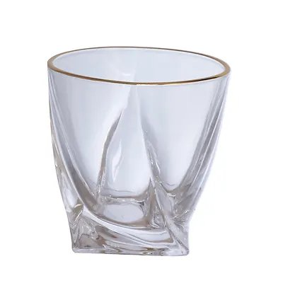 Copo Baixo Cristal Ice com Borda Dourada 300ml 6 Peças — imagem 2