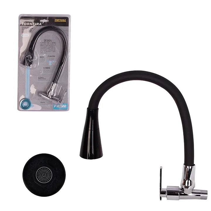 Torneira Prime de Silicone com Ducha para Cozinha de Parede