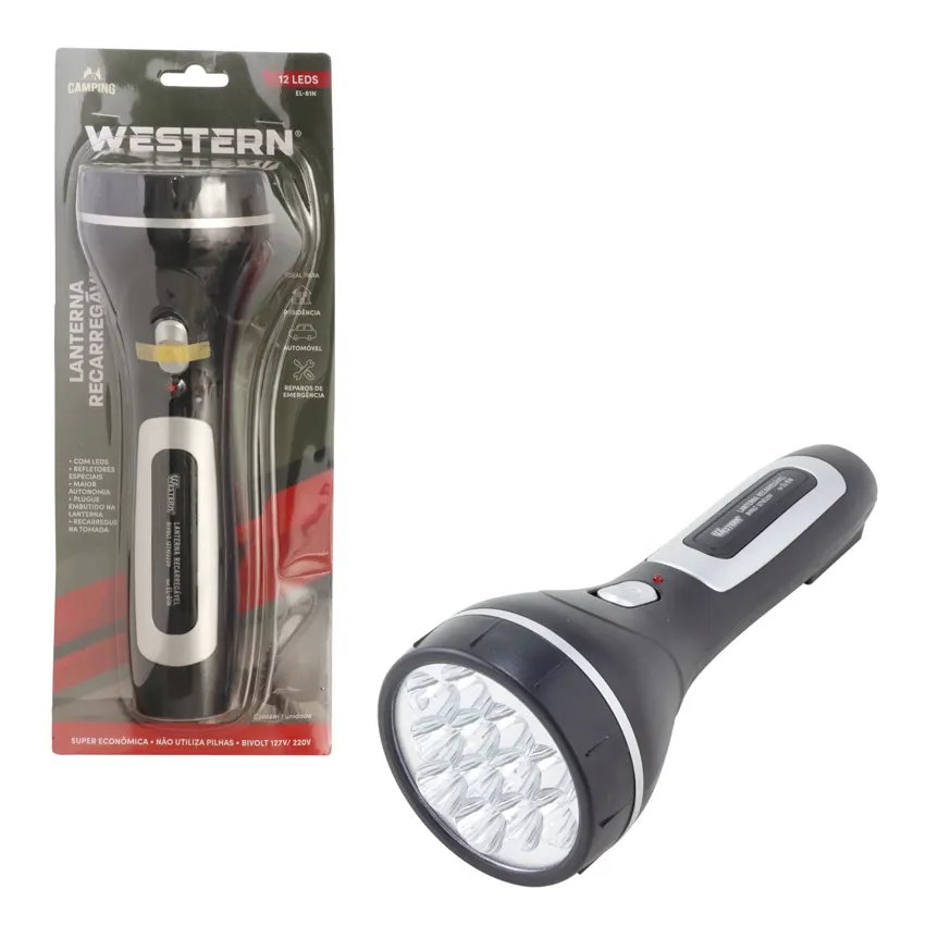 Lanterna Recarregável Longa 12LEDS — imagem 3