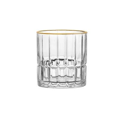 Copo Baixo Vidro Transparente com Borda Dourada 310ml 6 Peças — imagem 4