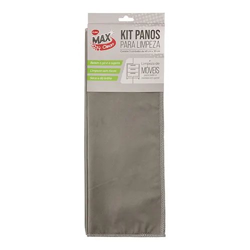 Pano Limpeza KIT 3 Pçs Poliéster 40 cm x 30 cm x 0,2 cm — imagem 2