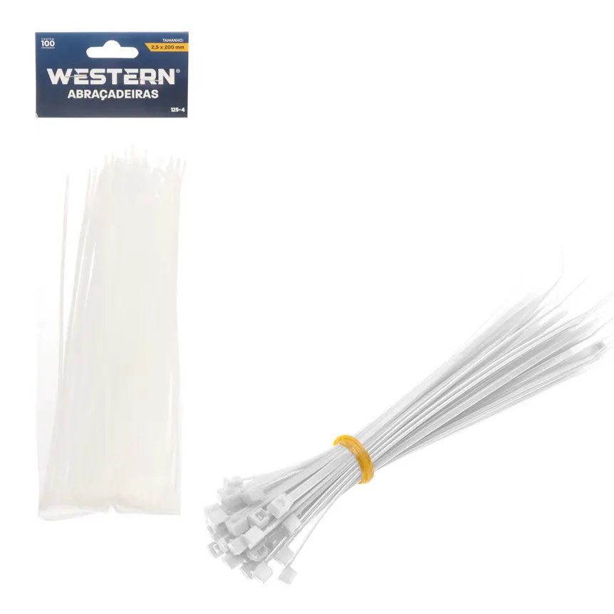 Jogo com 100 Abraçadeiras Branco 2,5x200mm — imagem 2