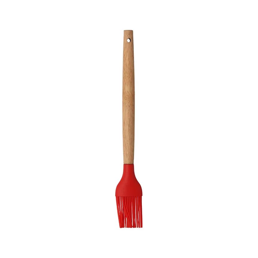 Pincel Silicone Cabo Madeira Vermelho — imagem 3