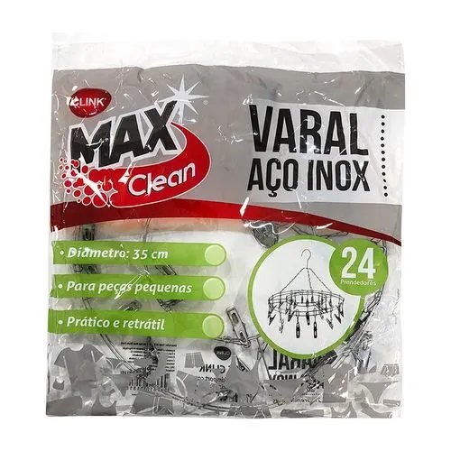 Varal 24 Prendedores Aço INOX 1,5 cm x 35 cm x 35 cm — imagem 3