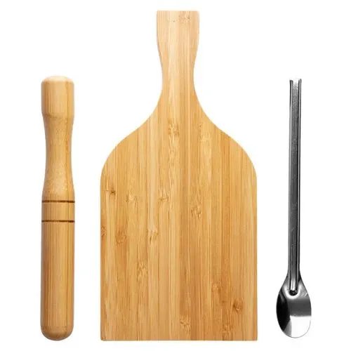 KIT 3 PçsCaipirinha Bambu e INOX - 28,9 cm x 13,5 cm — imagem 2