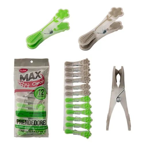 KIT 12 Pçs Pregadores Roupa Plástico PP 8,5 cm x 1,7 cm x 3,5 cm — imagem 2